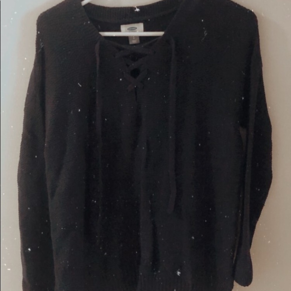 Lace up sweater